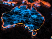 Cybersecurity network concept map of Australia.