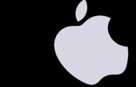 Apple logo printed on white paper.